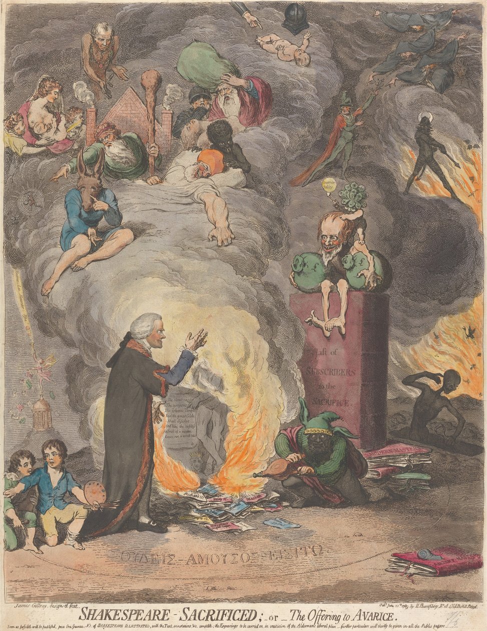 Shakespeare Kurban Edildi; veya, Hırs Teklifi by James Gillray