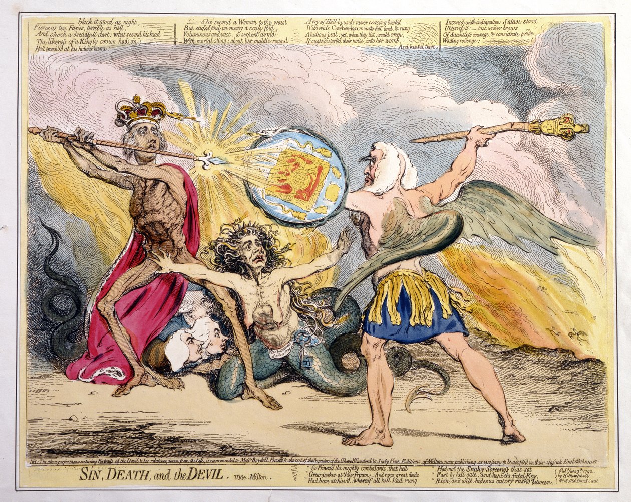 Günah, Ölüm ve Şeytan, Hannah Humphrey tarafından 1792
