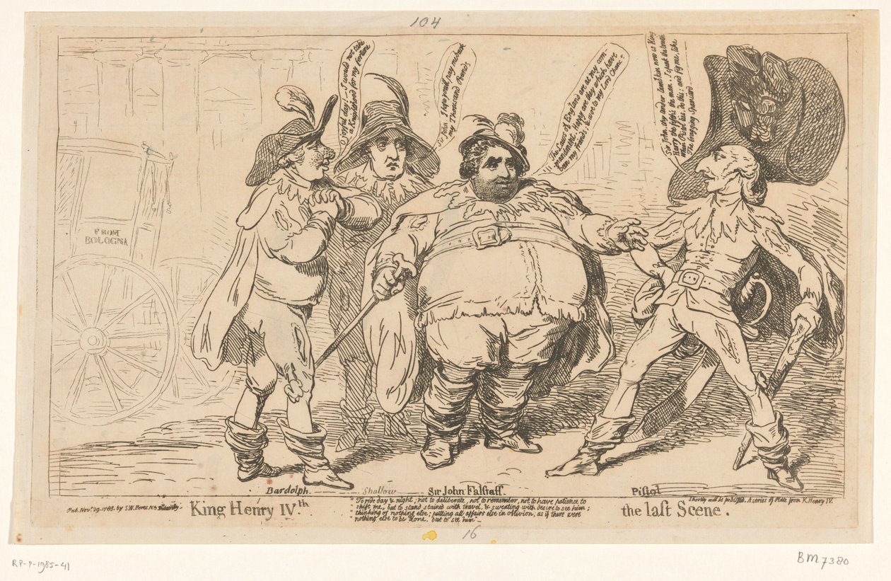 Spotprent op Charles Fox, 1788 Kral IV. Henry. Son sahne (nesne üzerindeki başlık) by James Gillray