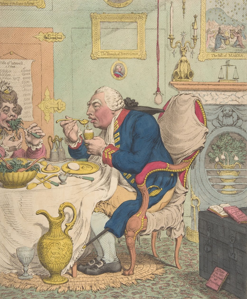 Temperance Tutumlu Bir Yemeğin Tadını Çıkarıyor, 28 Temmuz 1792., 28 Temmuz 1792. by James Gillray