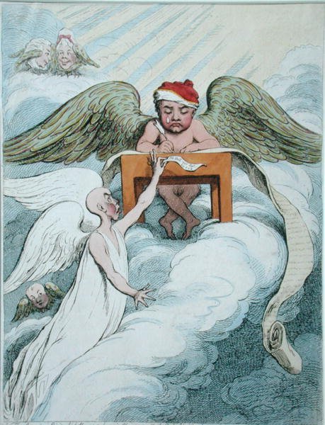 Suçlayan Ruh ve Kayıt Meleği, Hannah Humphrey tarafından 1791