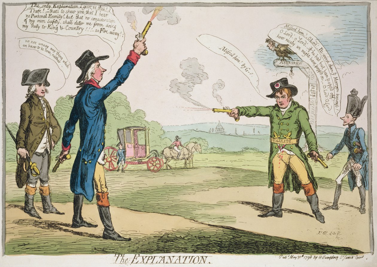 Hannah Humphrey tarafından yayınlanan Açıklama, 1787 elle renkli gravür by James Gillray