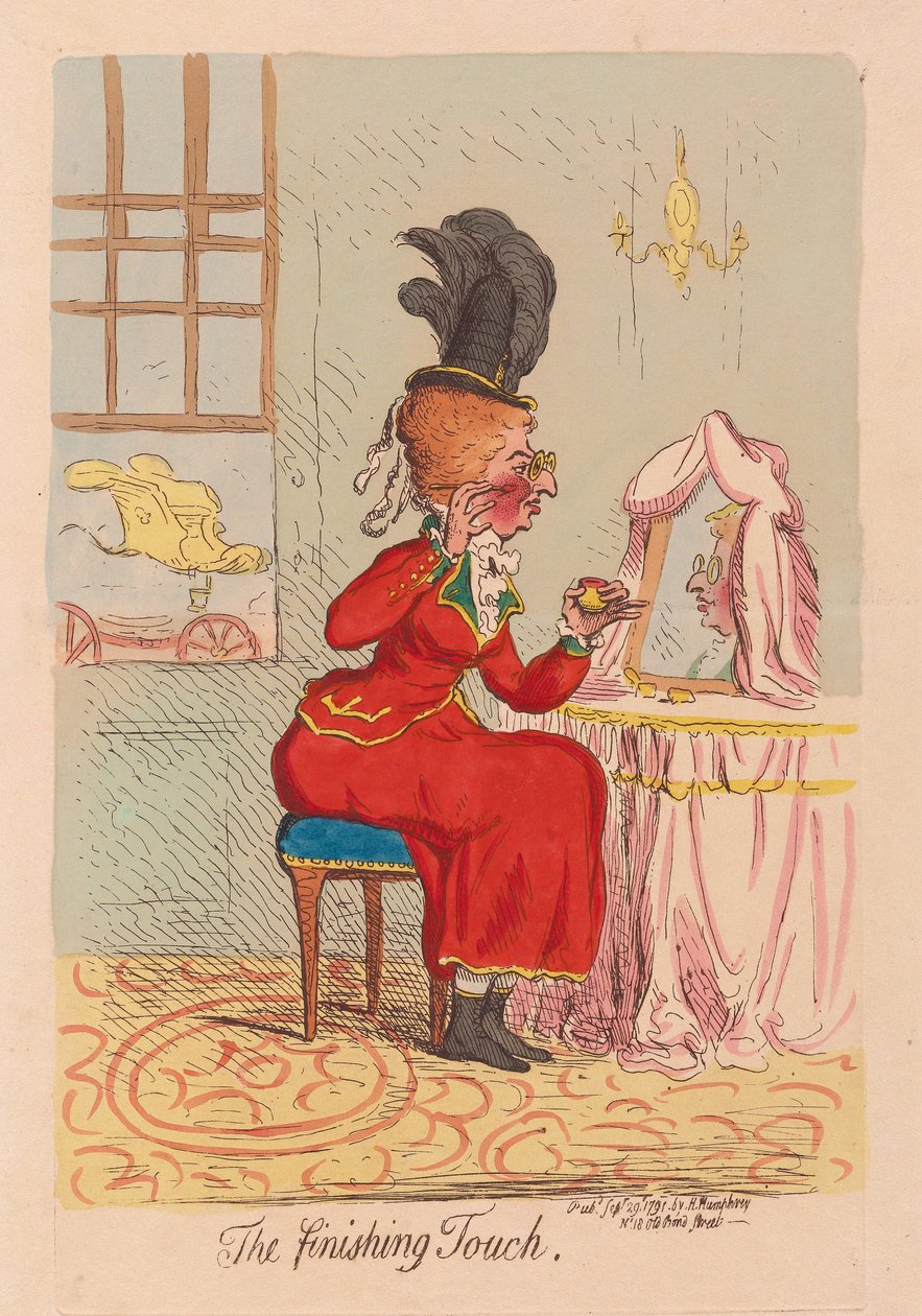 Son Dokunuş, pub. 1791 (el renkli gravür) by James Gillray