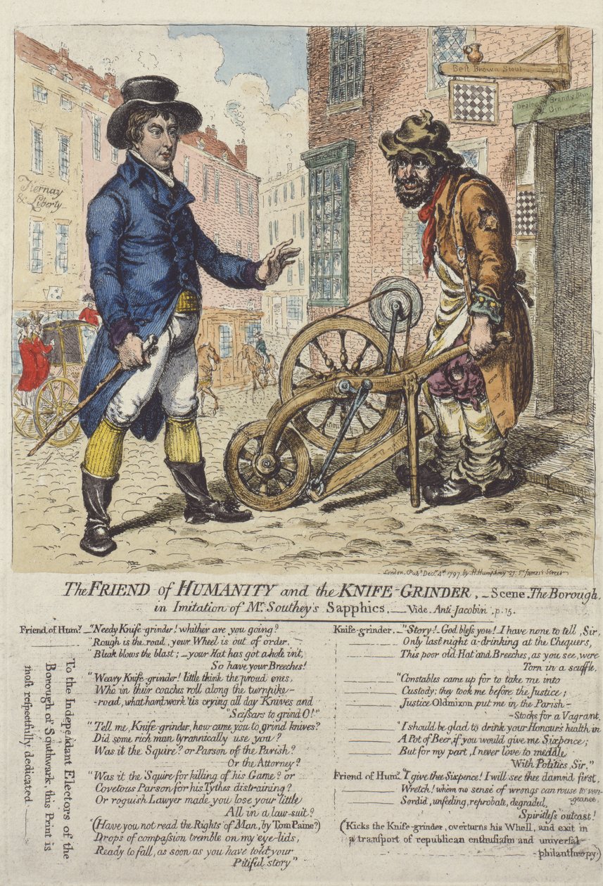 "İnsanlığın Dostu ve Bıçak Değirmeni", 1797 by James Gillray