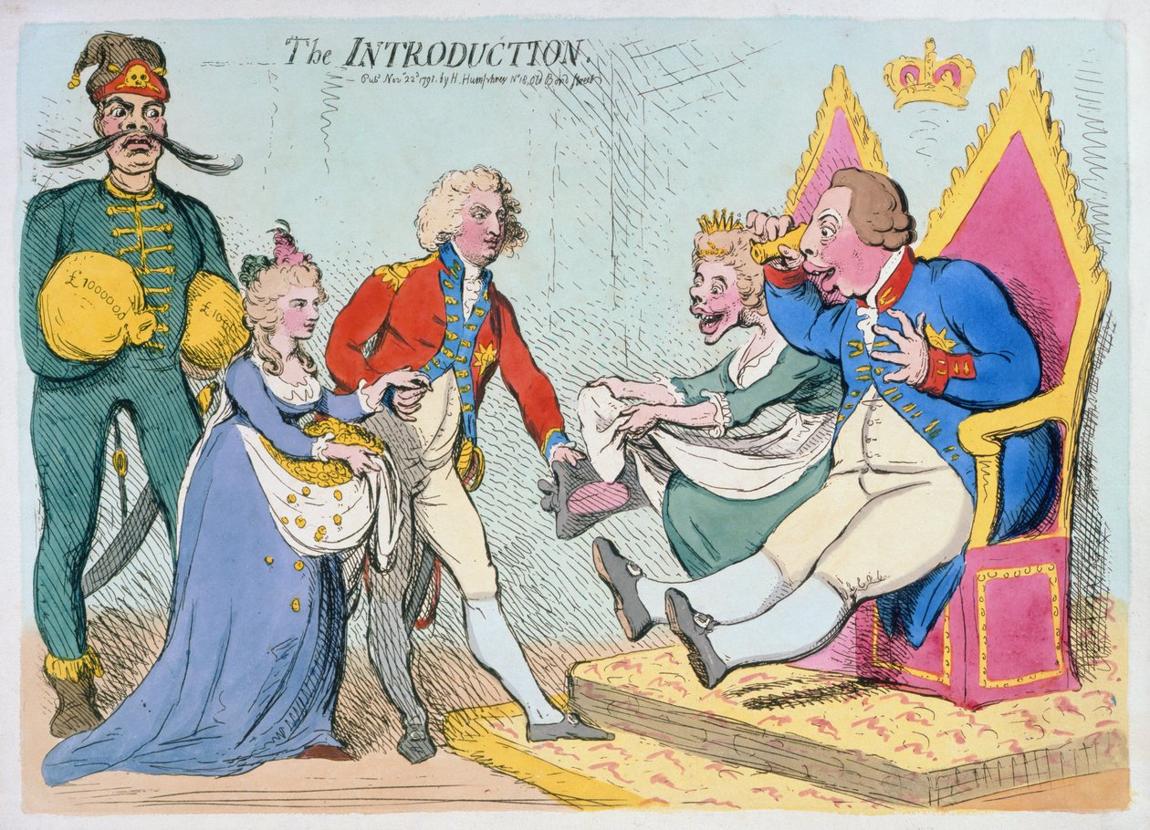 Giriş, Hannah Humphrey tarafından yayınlandı, 1791 (el boyaması gravür) by James Gillray