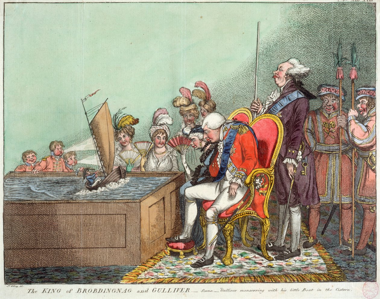 Brobdingnag ve Gulliver Kralı, 1804#39;ten sonra (gravür) by James Gillray