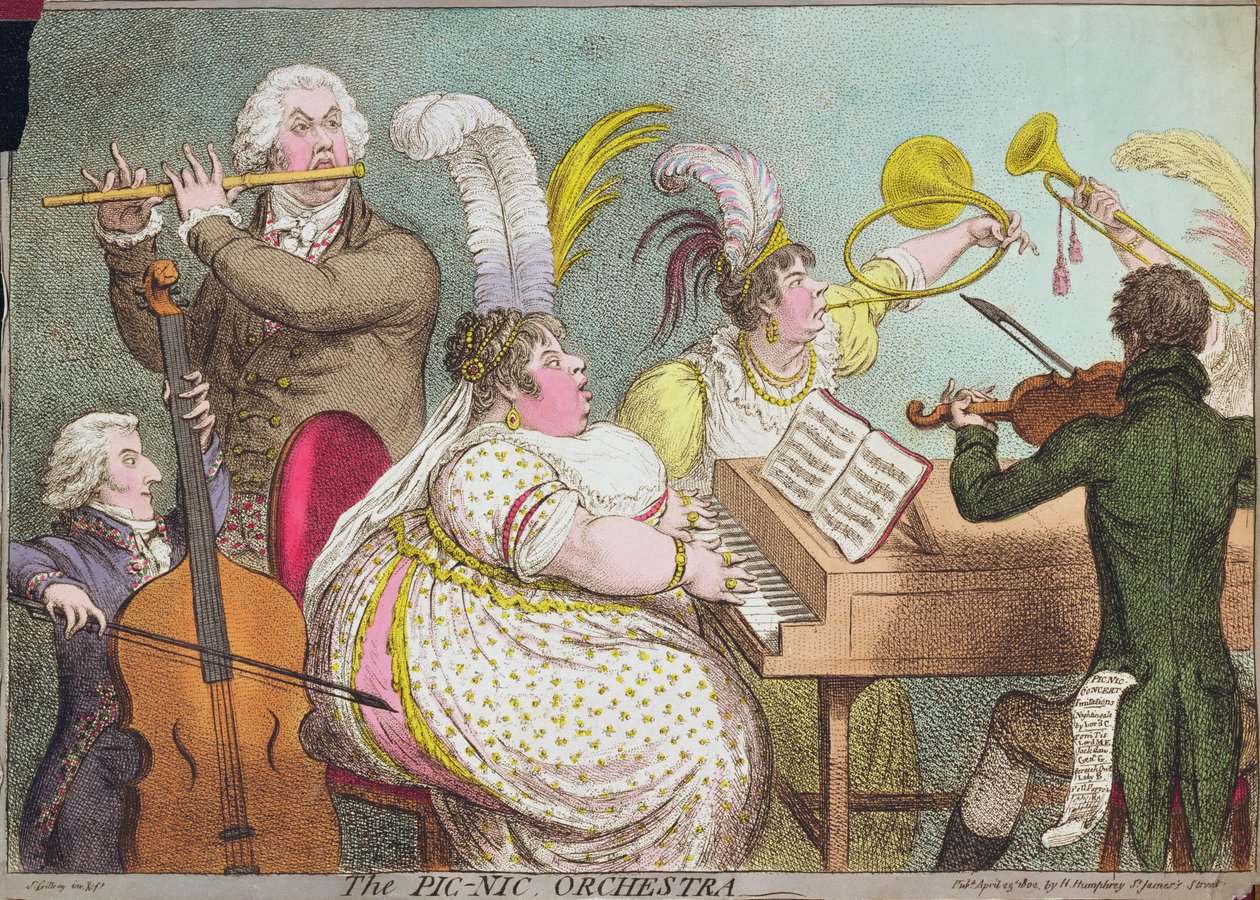 Pic-Nic Orkestrası, pub. Hannah Humphrey tarafından, 1802 by James Gillray