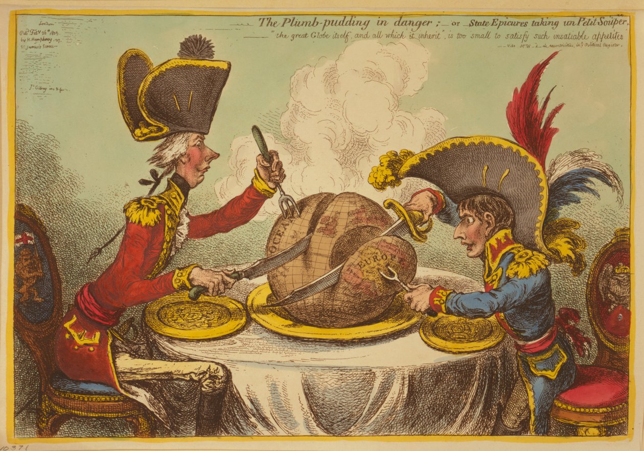 Erik Pudingi Tehlikede veya Devlet Destanları Un Petit Souper by James Gillray