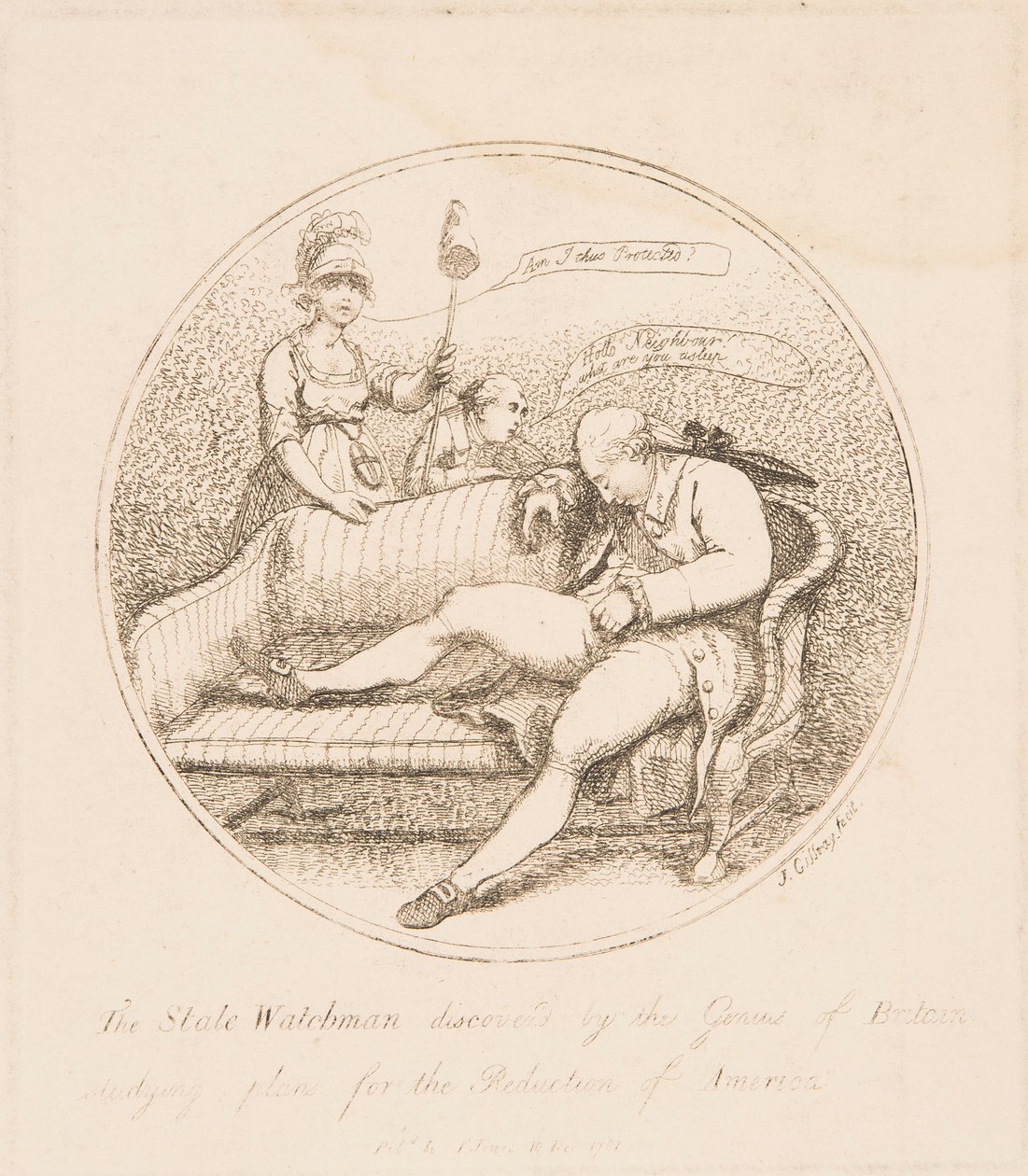 Britanya Dehası Tarafından Keşfedilen Devlet Bekçisi by James Gillray