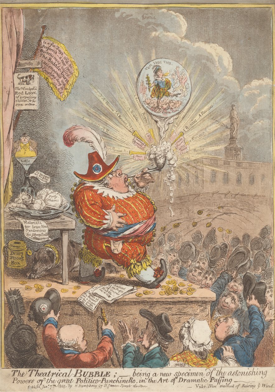 Tiyatro Balonu: Dramatik Şişirme sanatında Büyük Politico-Punchinello'nun Şaşırtıcı Güçlerinin Yeni Bir Örneği Olmak by James Gillray