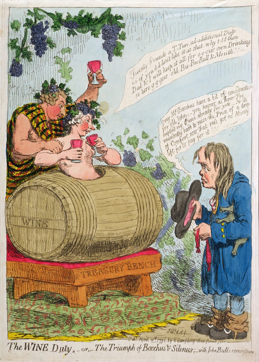 The Wine Duty veya The Triumph of Bacchus and Silenus with John Bull