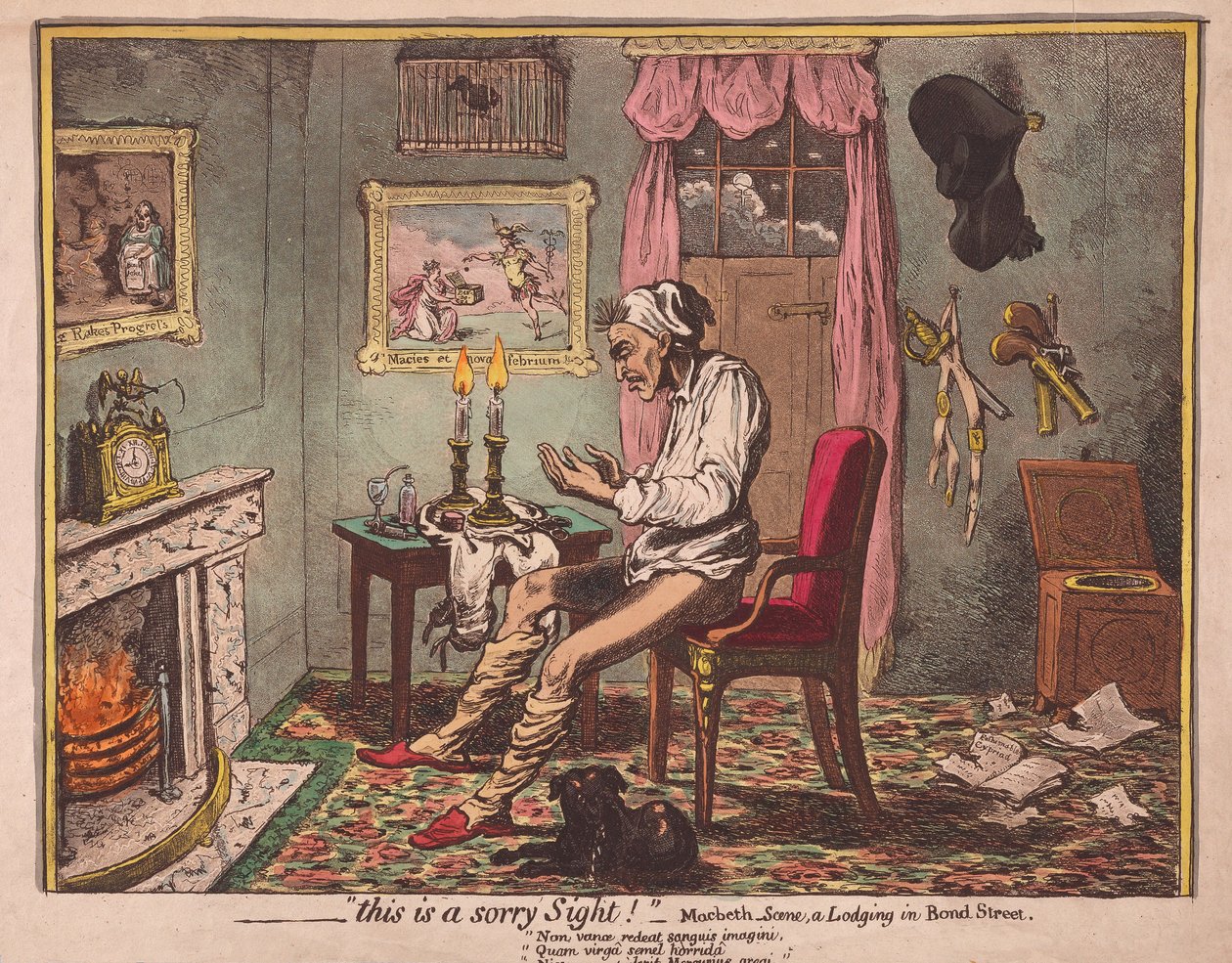 ?.Bu Üzgünüz Bir Görüş! bar. 1786 (el renkli gravür) by James Gillray