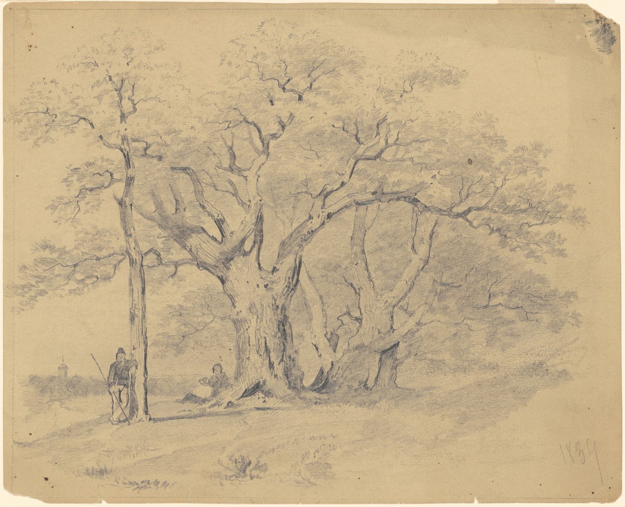 Yaşlı Meşe Ağaçları Tarafından by James Goodwyn Clonney