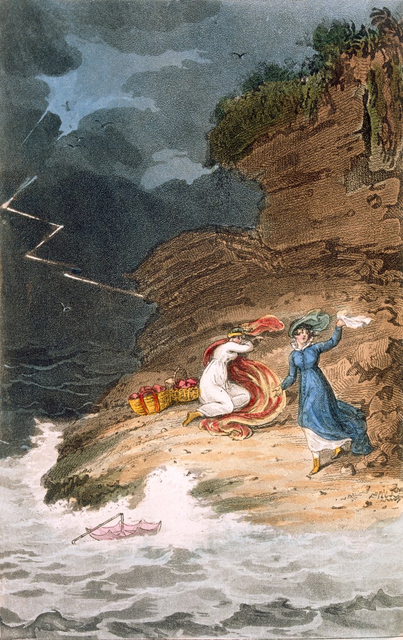 İki Regency çanı, bir fırtına tarafından kıyıda mahsur kaldı, c1795-1805. by James Green