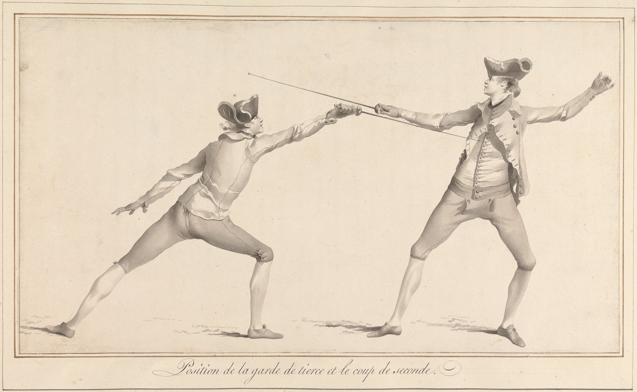 Garde de Tierce ve Coup de Seconde'nin konumu by James Gwin