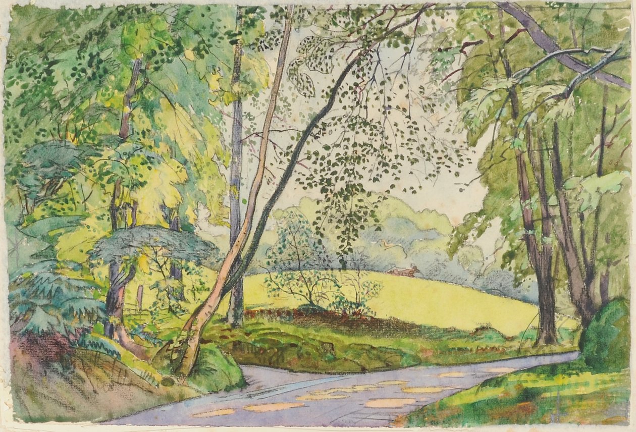 Ağaçların İçinden, 1910-15 (kağıt üzerinde wc) by James Hamilton Hay