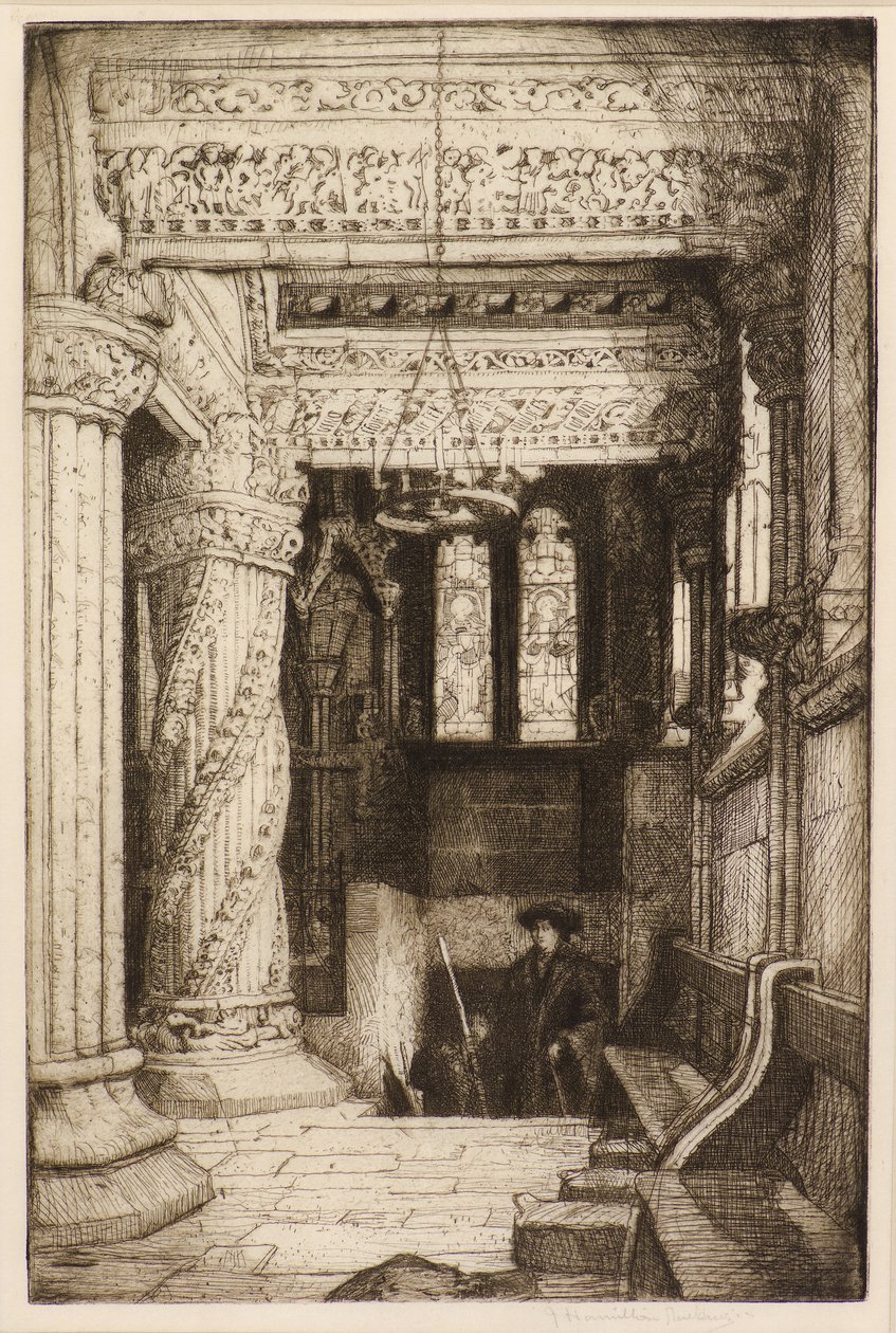 Prentice Sütunu, Rosslyn Şapeli (gravür) by James Hamilton Mackenzie