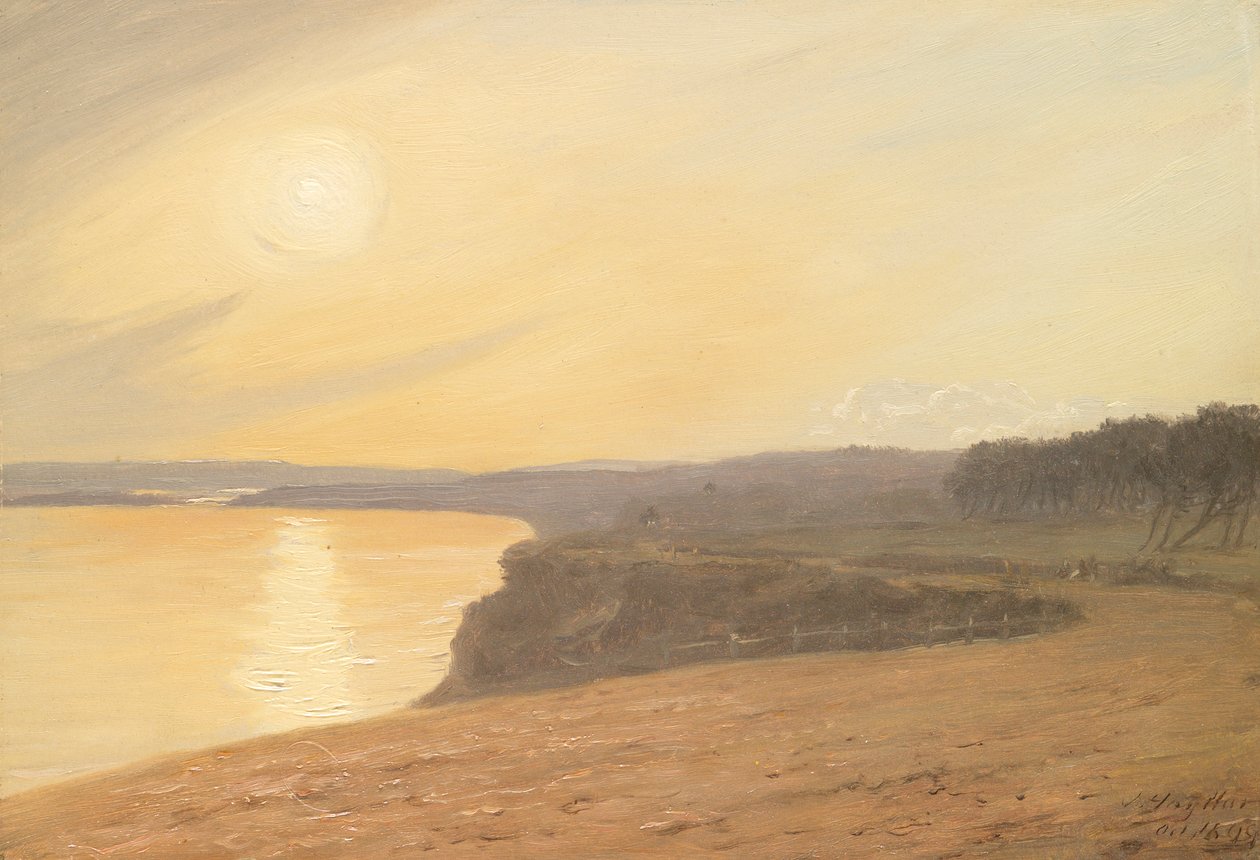 Gün batımı, Bournemouth yakınlarında, 1899 (karttaki yağ) by James Hayllar