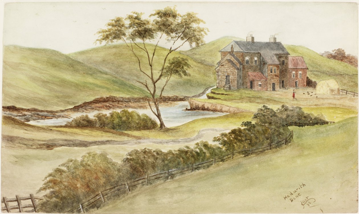 Hedworth Dene (sulu boya ve gövde rengi ve kağıt üzerine mürekkep) by James Henry Cleet