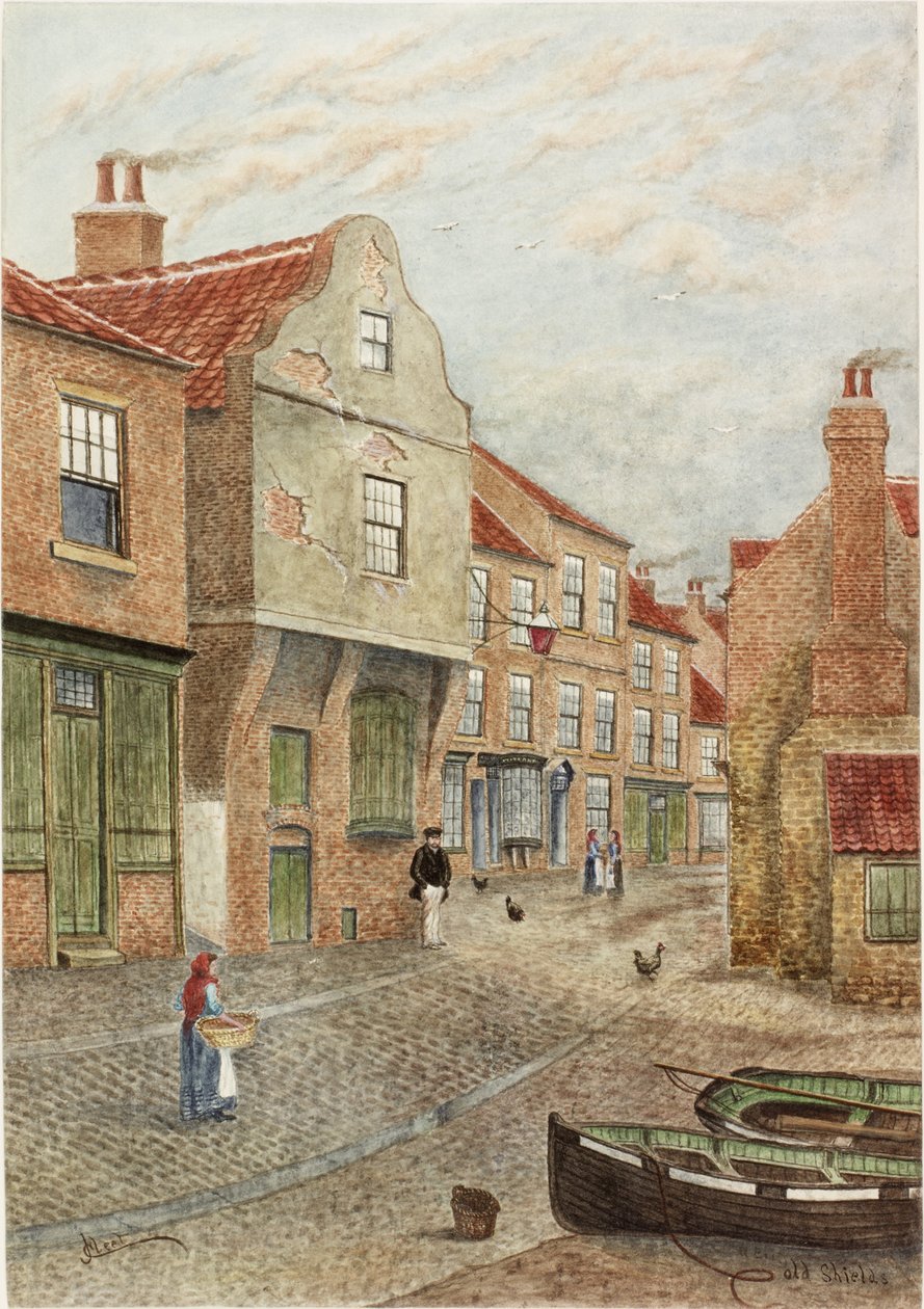 Eski Kalkanlar (kart üzerine serilen kağıt üzerine suluboya, gövde rengi ve kurşun kalem) by James Henry Cleet