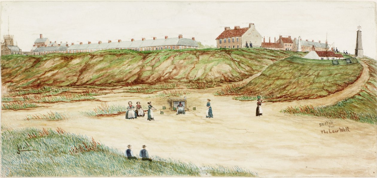 Kanun Kuyusu için eskiz (suluboya, gövde boyası ve kağıt üzerine kurşun kalem) by James Henry Cleet