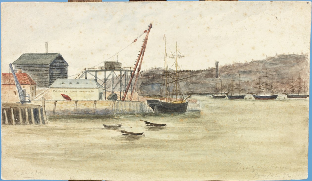 Trinity Boy House (karta yapıştırılmış kağıt üzerine suluboya, gövde rengi ve kurşun kalem) by James Henry Cleet