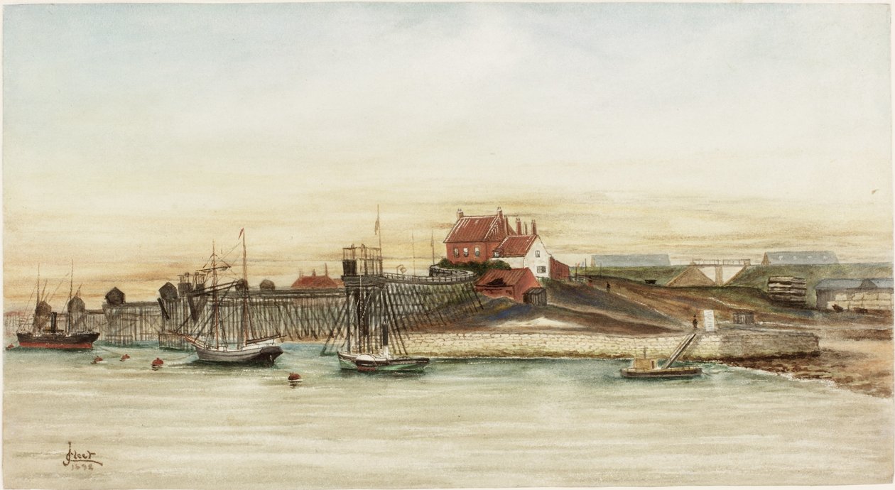 Whitehill Point on the Tyne (kağıt üzerinde suluboya ve gövde rengi) by James Henry Cleet