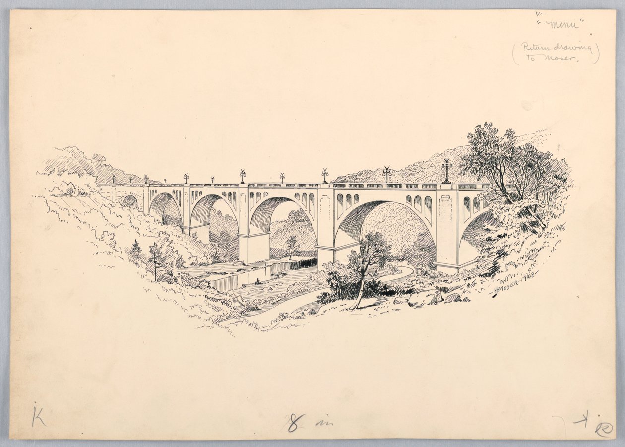 Bir Köprü, Washington Ticaret Kurulu Yemeği için Tasarım, 13 Mayıs 1908 by James Henry Moser