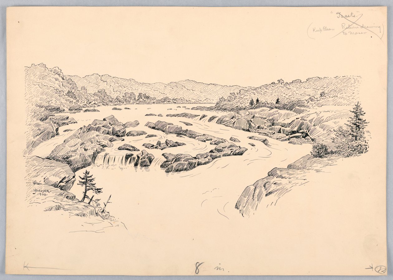 River Rapids, Washington Ticaret Kurulu Yemeği için Tasarım, 13 Mayıs 1908 by James Henry Moser