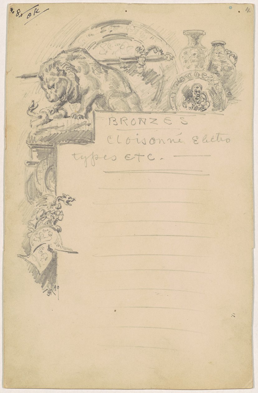 "Bronzlar" için çalışma by James Henry Moser