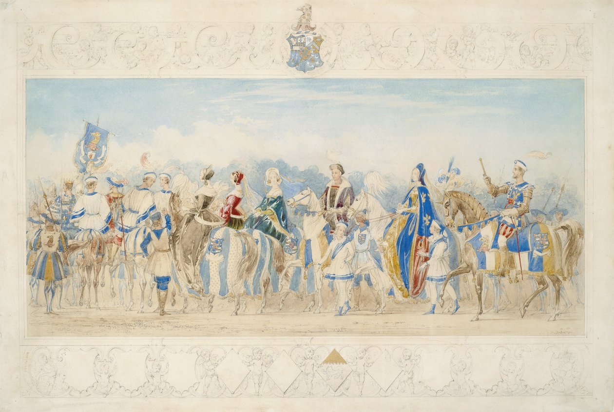 Sir Charles Montelieu Lamb, Listelerin Şövalye Mareşali, 1939 (kalem, wc, guaj ve kağıt üzerine altın boya) by James Henry Nixon