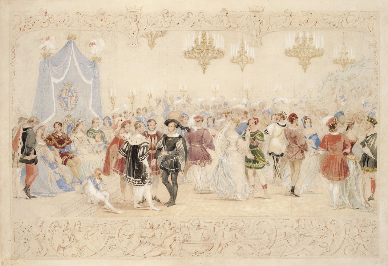The Ball (kağıt üzerinde kurşun kalem, wc ve gövde rengi) by James Henry Nixon