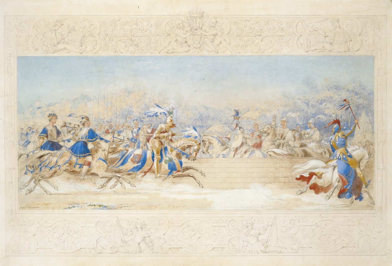 Joust (kağıt üzerinde kalem, tuvalet ve gövde rengi) by James Henry Nixon