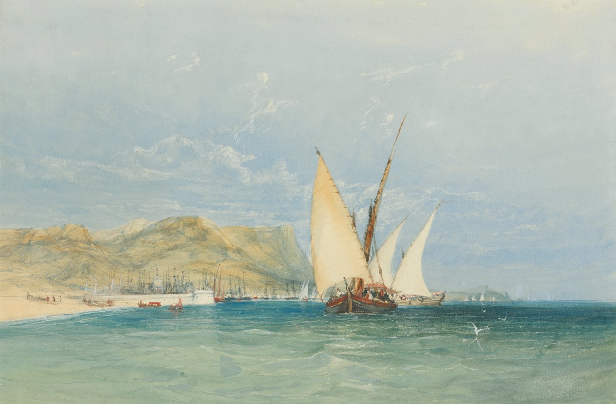 Yelkenli Teknelerle Sahil Manzarası by James Holland