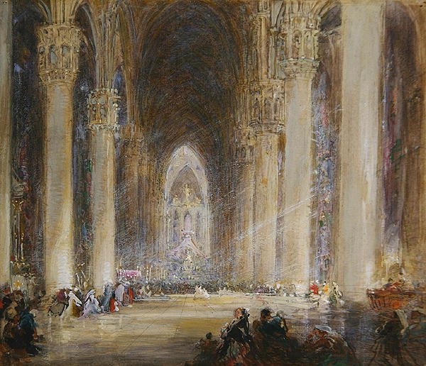 Milano Katedrali (kağıt üzerine sulu boya) by James Holland