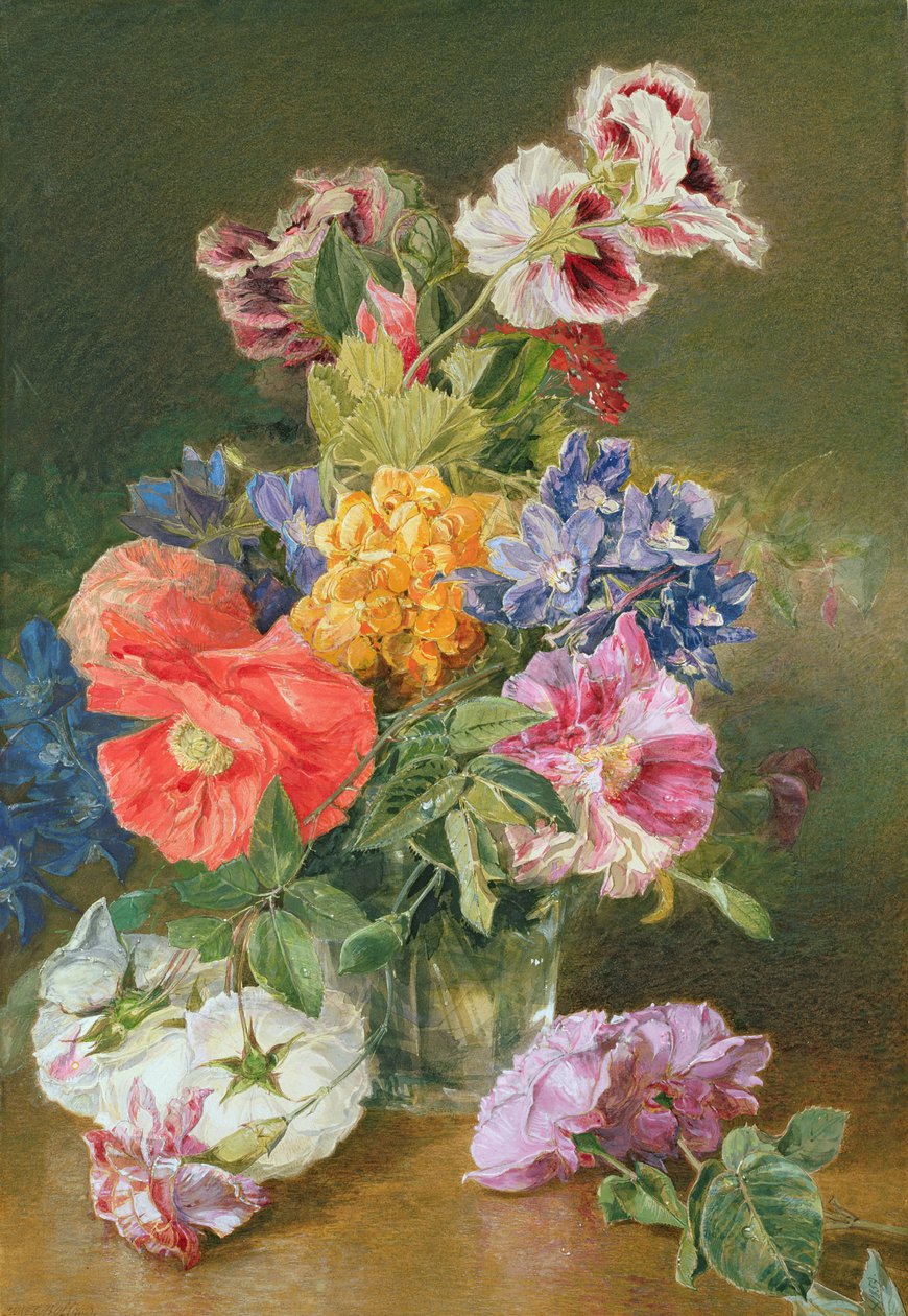Güller, Haşhaş ve Pelargonia by James Holland