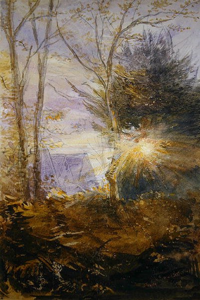 Sunrise, Abinger, Surrey (kağıt üzerine sulu boya) by James Holland