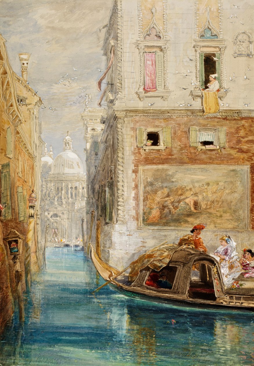 The Gondola, Venice, with Santa Maria della Salute in the Distance by James Holland