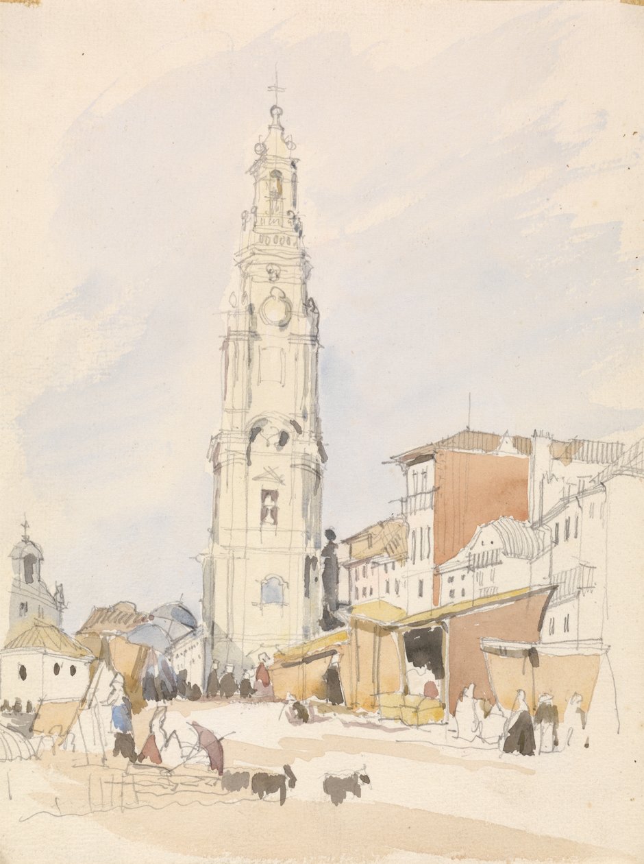 Rahipler Kulesi, Oporto (kağıt üzerinde grafit üzerinde wc) by James Holland