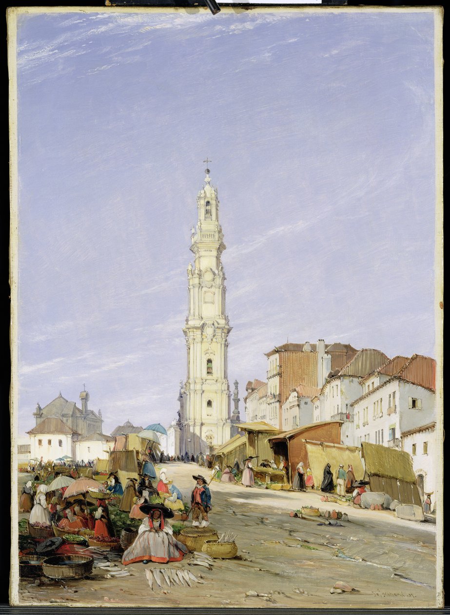 Din Adamları Kulesi, Porto, Portekiz, 1837 by James Holland
