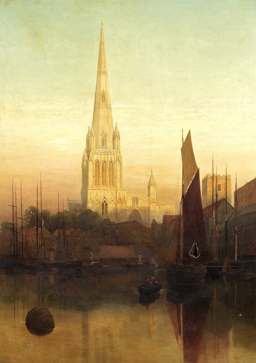 St Mary Redcliffe, Bristol, muhtemelen 1886 (tuval üzerine yağlı boya) by James Jackson Curnock