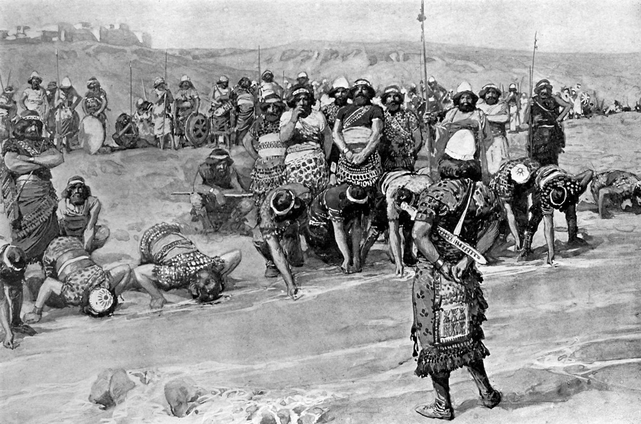 Gideon, Tissot tarafından yazılan üç yüzü seçiyor - İncil by James Jacques Joseph (after) Tissot