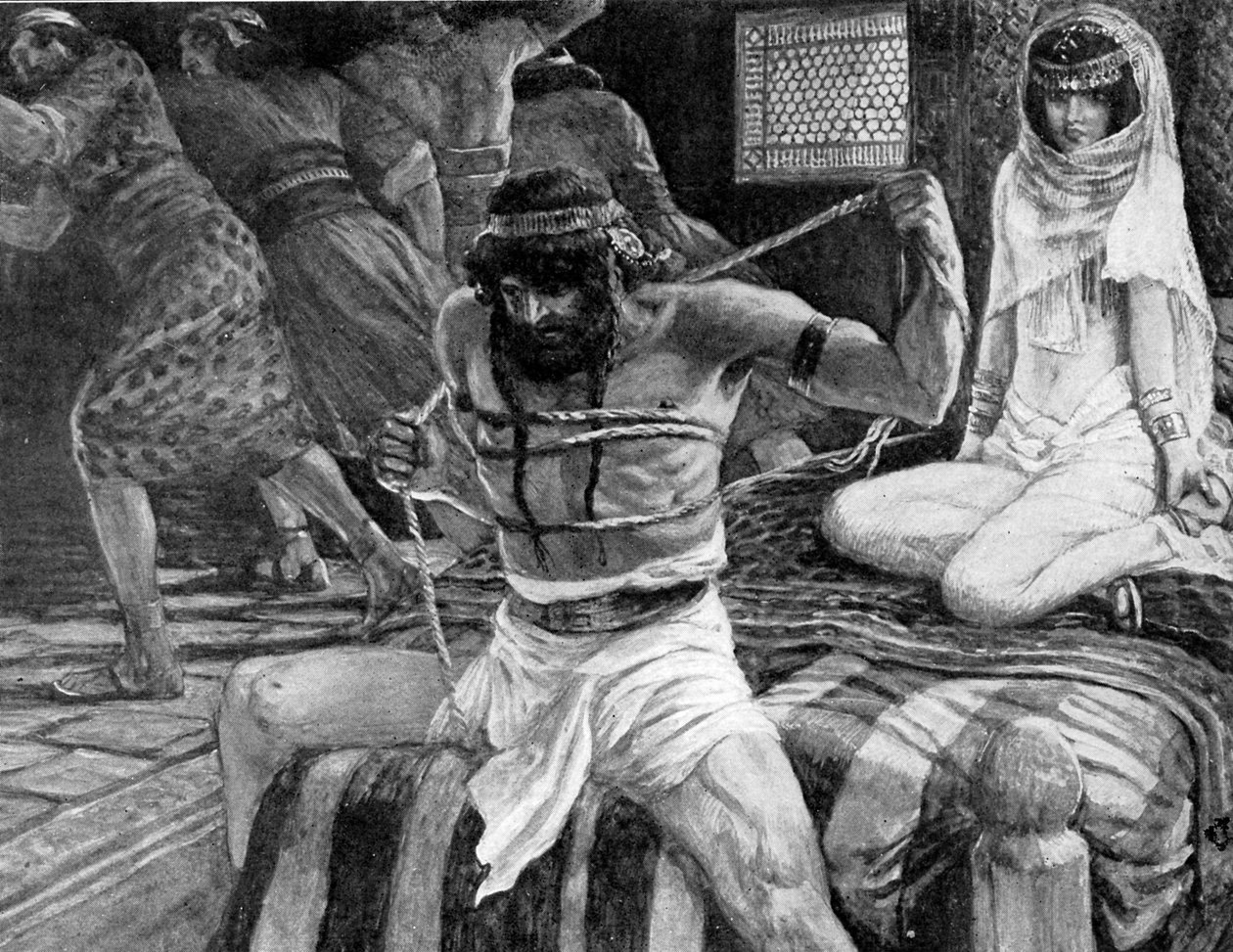 Samson iplerini koparıyor J James Tissot - İncil by James Jacques Joseph (after) Tissot