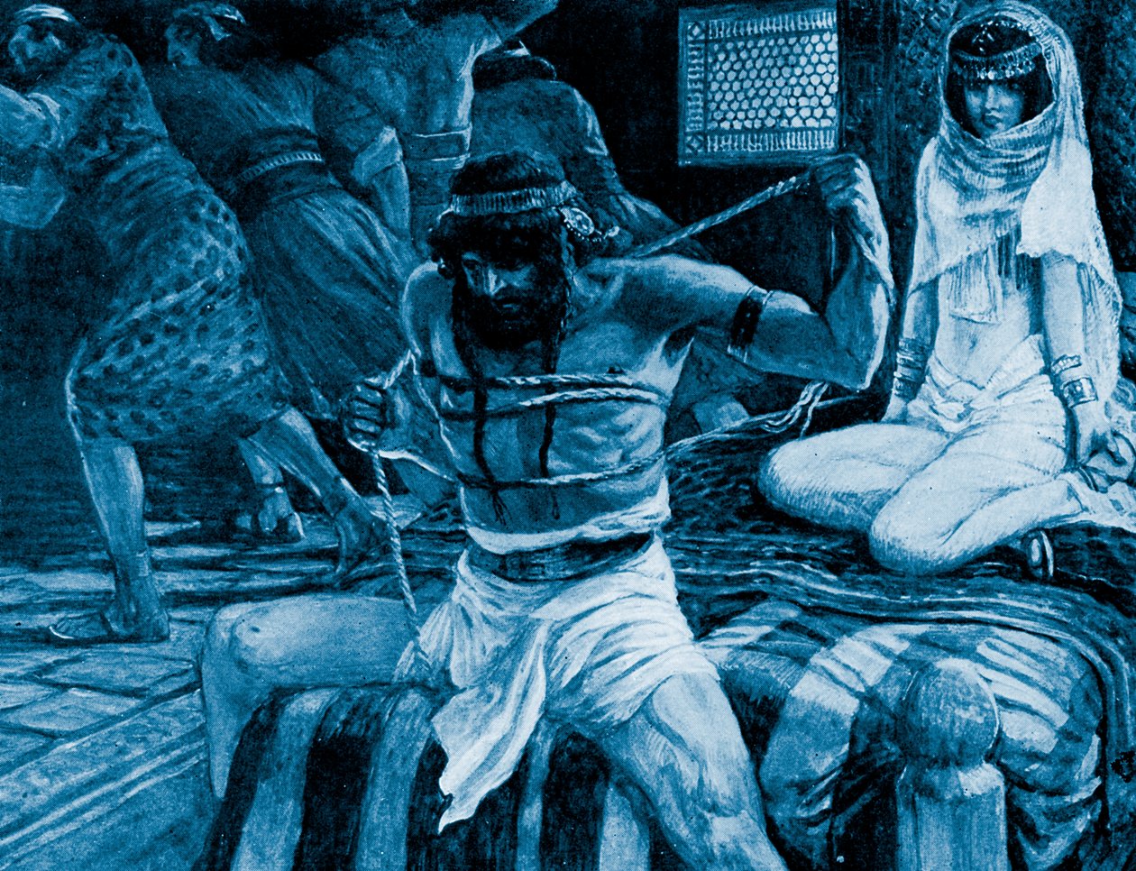 Samson iplerini koparıyor J James Tissot - İncil by James Jacques Joseph (after) Tissot