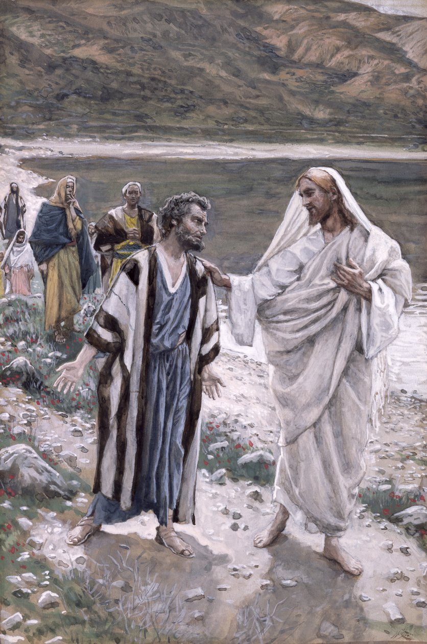 Feed My Lambs, The Life of Christ için illüstrasyon, c.1884-96 (mukavva üzerine wc ve guaj boya) by James Jacques Joseph Tissot