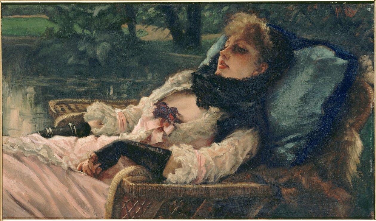 La Rêveuse Hayalperest veya Yaz akşamı, c. 1876. by James Jacques Joseph Tissot