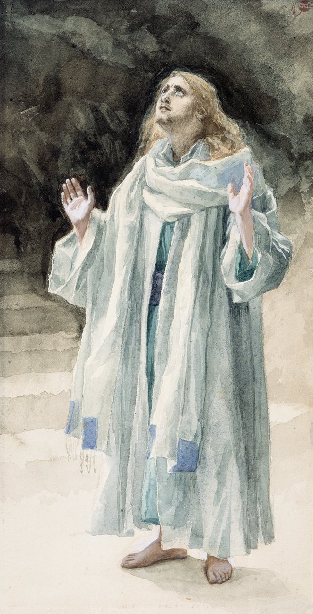 Aziz John the Evangelist, The Life of Christ için illüstrasyon, c.1886-94 (karton üzerine wc ve guaj boya) by James Jacques Joseph Tissot