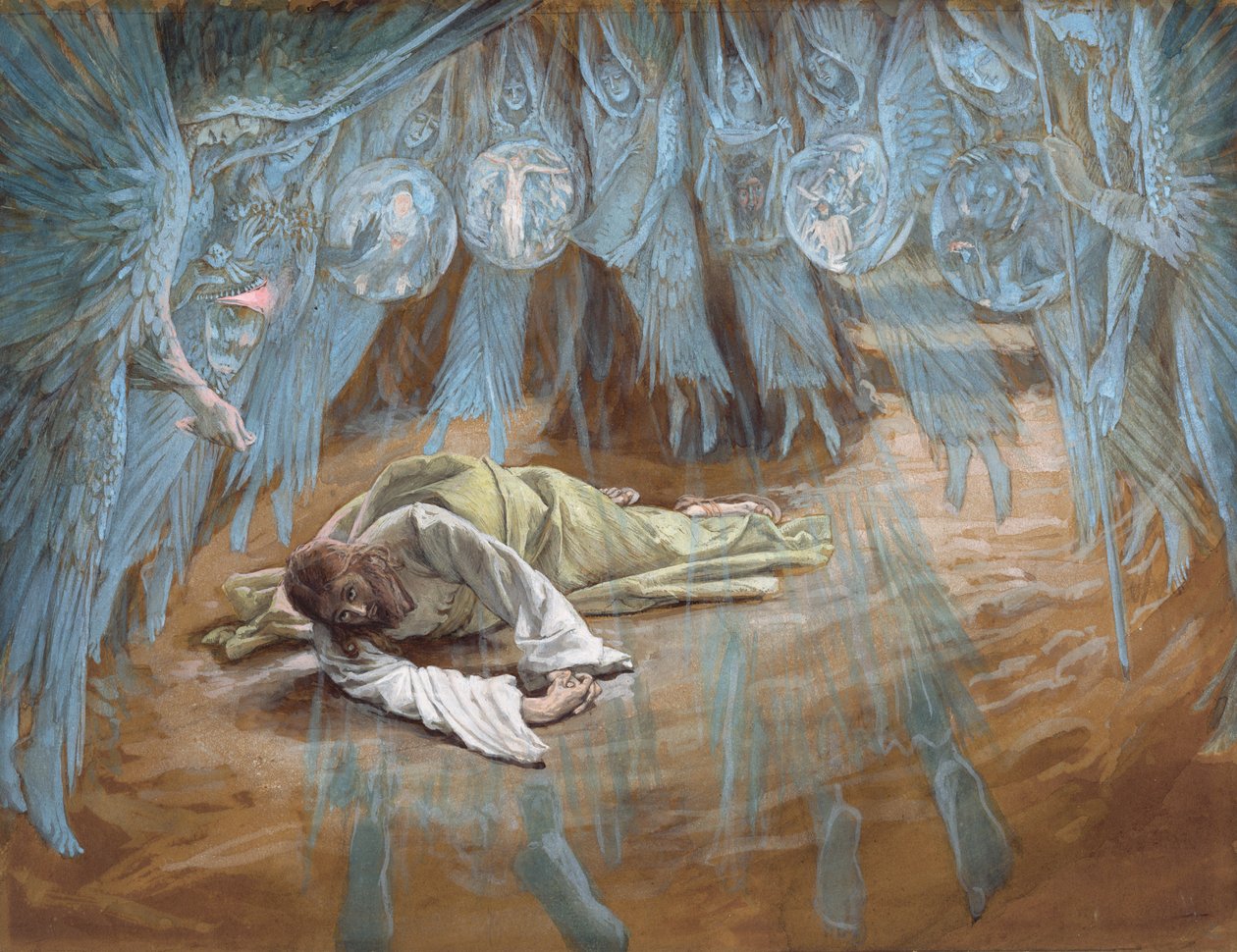 The Agony in the Garden, The Life of Christ için örnekleme, c.1886-94 (karton üzerine wc ve guaj boya) by James Jacques Joseph Tissot