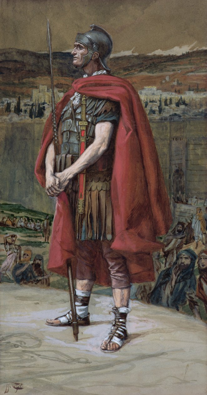 The Centurion, The Life of Christ için illüstrasyon, c.1886-94 (karton üzerine wc ve guaj boya) by James Jacques Joseph Tissot