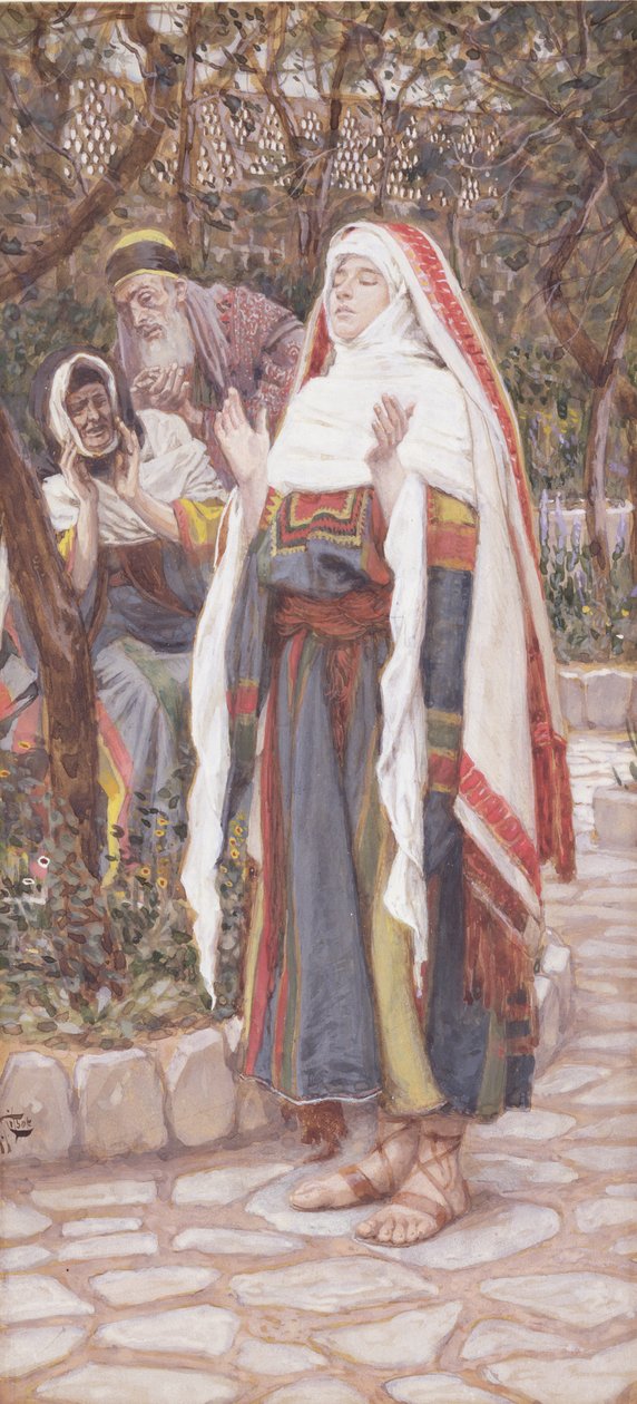 The Magnificat, The Life of Christ için örnekleme, c.1886-94 (karton üzerine guaj boya) by James Jacques Joseph Tissot